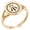 Rose Gold, variant on Stainless Steel Celtic Awen Arwen Three Rays Minimalist Oval Top Polished Statement Signet Ring