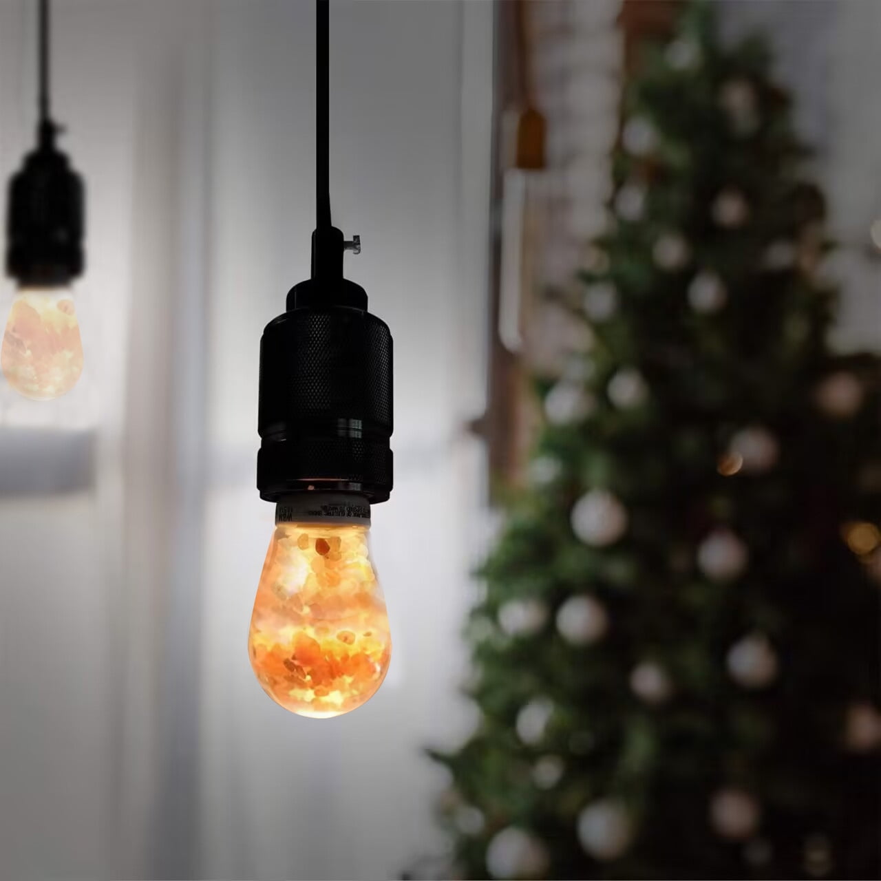 Luminous salt lamp LED bulb, 60 watt equivalent, Himalayan warm amber glow, 6Pcs, ideal for home decoration