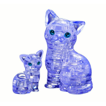 Standard 3D Crystal Puzzle - Cat & Kitten (clear) (Best 3d Puzzles For Adults)