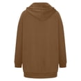 thumbnail image 2 of Hoodies for Women Zpanxa Women's Solid Color Zip up Hoodie, Long Tunic Sweatshirts Jackets, Plus Size Winter Warm Coats, Mid Length Hoodies Jackets Outwear with Pockets Coffee 5XL, 2 of 4