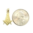 thumbnail image 2 of New 10k yellow Gold Freemason Masonic religious Pendant charm fine jewelry 0.9g, 2 of 12