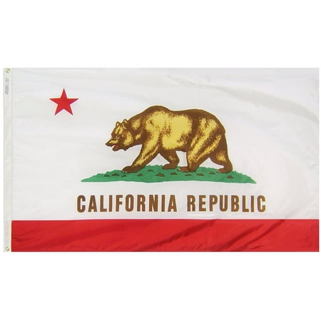 Nylon California State Flag - California State Flag 3x5 ft. Nylon SolarGuard Nyl-Glo 100% Made in USA to Official State Design Specifications by Flagmakers. Model 140460, Made in the USA!.., By Annin
