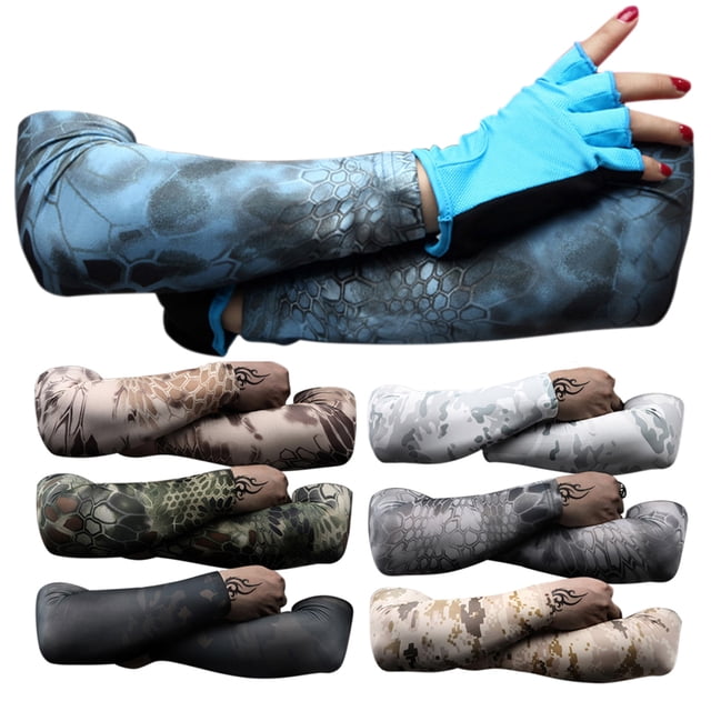 Neinkie Tattoo Sleeves Set Fake Sunscreen Arm Sleeves Soft Elasticity Flower Arm Gloves Cycling