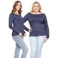 thumbnail image 2 of Stretch Is Comfort Women's Oh So Soft Long Sleeve Boat Neck Top | Adult Small- 3x, 2 of 6