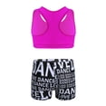 thumbnail image 2 of CHICTRY Kids Girls 2PCS Ballet Dance Outfit Racer Back Tank Tops with Bottoms Set Rose&Black 5-6, 2 of 7