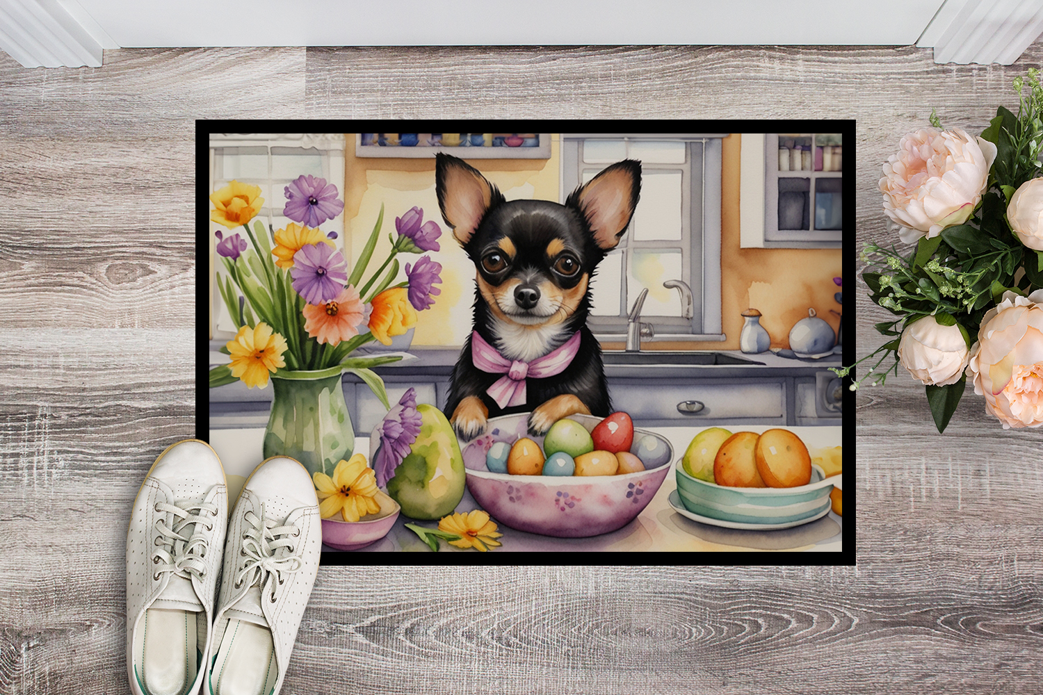 Carolines Treasures DAC6788MAT 18 x 27 in. Decorating Easter Chihuahua Doormat