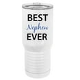 thumbnail image 1 of Best Nephew Ever Stainless Steel Vacuum Double-Walled Insulated 20 Oz Tumbler Travel Coffee Mug with Clear Lid, White, 1 of 1