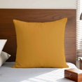 thumbnail image 4 of Throw Pillow Covers 18x18 Inch, Pure Ginger Yellow Decorative Pillow Cases for Couch Sofa Bed, Modern Solid Color Minimalist Art Cotton Linen Square Home Decor Pillowcases with Hidden Zipper, 4 of 6