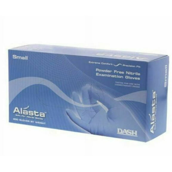 Dash Medical ALS100S Alasta Nitrile Examination Gloves Powder Free Small 100/Bx
