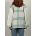 thumbnail image 3 of Chouyatou Women's Flannel Button Down Fleece Jacket Fall Fuzzy Plaid Blouse Jacket Winter Lightweight Coats, 3 of 5