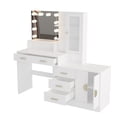 thumbnail image 7 of IVV LED Dressing Table with Charging Station, 3 Colors Lighting Modes with Adjustable Brightness, Cosmetic Dressing Table with Mirror, 5 Drawers and Storage Cabinet for Bedroom, White, 7 of 7