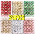 thumbnail image 2 of 24 piezas/caja de bolas navideñas, adornos para árboles de Navidad, esferas navideñas, bolas redondas de poliestireno, decoraciones navideñas de Nochevieja 2024, 2 of 5
