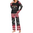 thumbnail image 2 of Lorytime Christmas Pjs Women Set Red Wine Glass Long Sleeved Crew Neck Tops Elastic Waist Pants Cozy Winter Sleepwear, 2 of 6