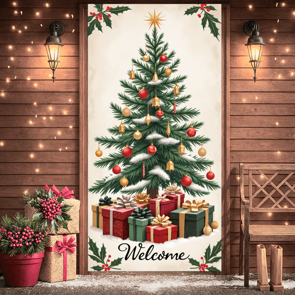 Festive Design Merry Christmas Reindeer Illustration Holiday Banner for Christmas Party Home Decoration Celebration