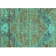thumbnail image 1 of Ahgly Company Indoor Rectangle Abstract Turquoise Blue Contemporary Area Rugs, 3' x 5', 1 of 4