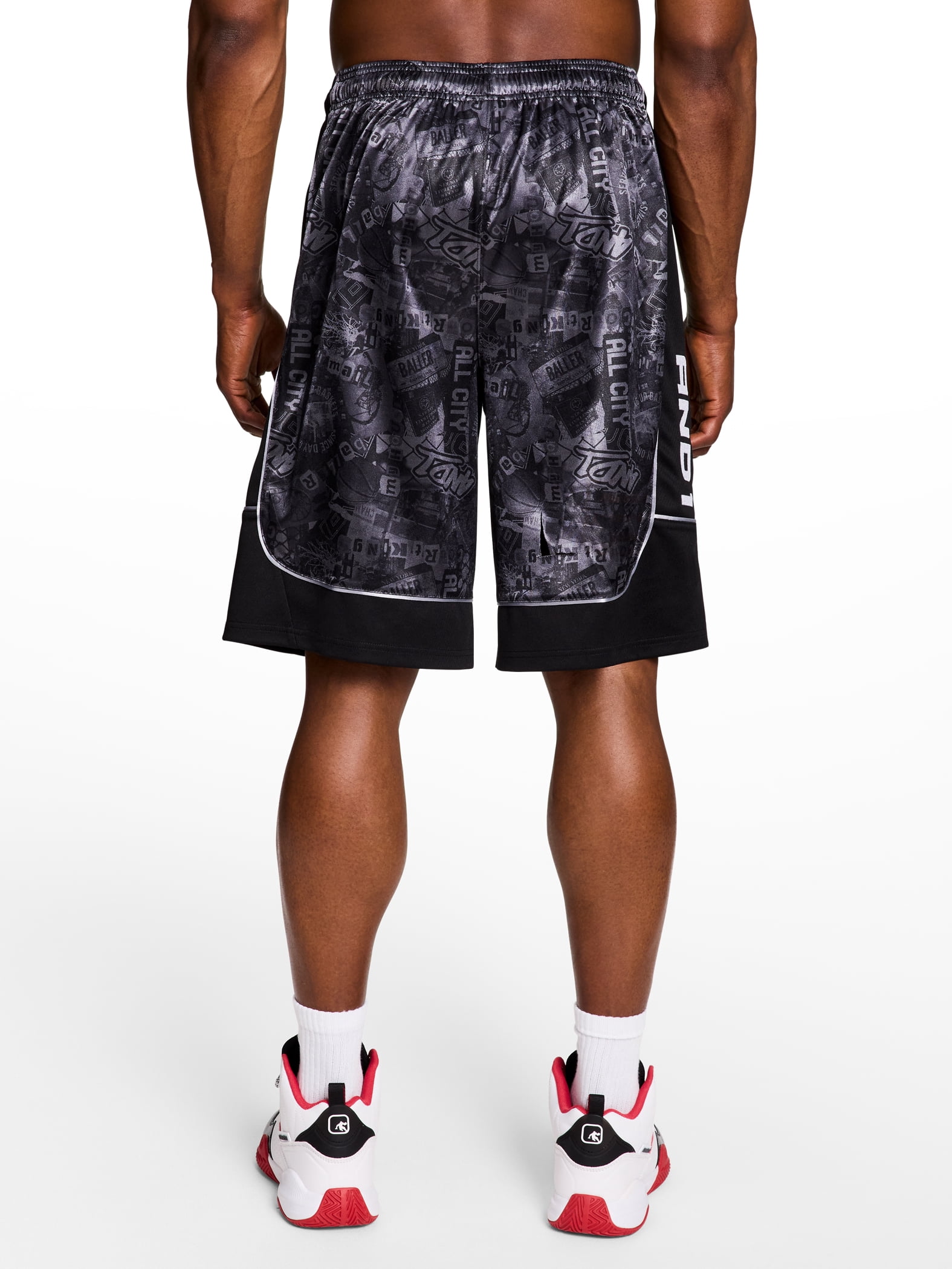 AND1 Men's & Big Men's All Court Printed Pattern Short, 11" Inseam, Sizes XS-5XL