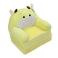thumbnail image 3 of Sofá plegable de dibujos animados para niños, sofá abatible 2 en 1, sofá para niños, sillón cama con respaldo, vaca amarilla, 3 capas, 3 of 15