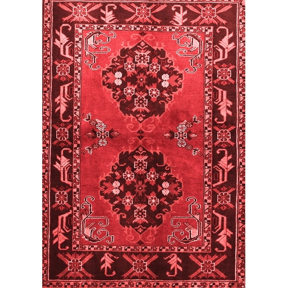 Ahgly Company Indoor Rectangle Persian Red Traditional Area Rugs, 2' x 4'