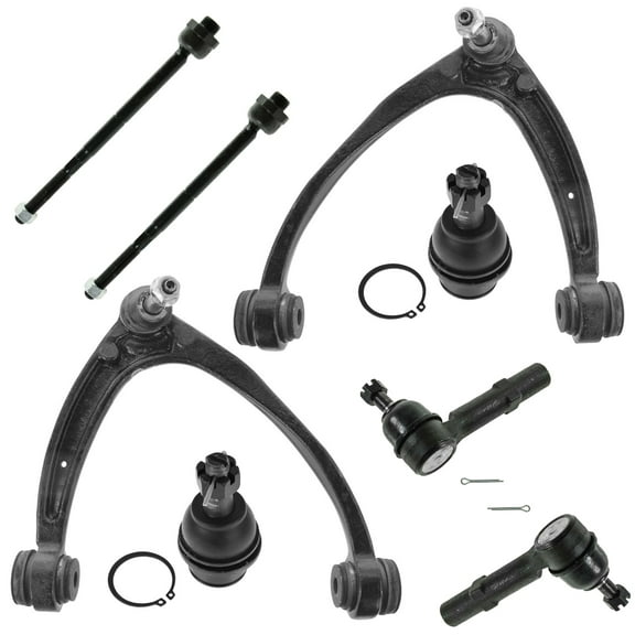 TRQ 8 piece Kit Control Arm Ball Joint Inner Outer Tie Rod End for Chevy GMC PSA59816