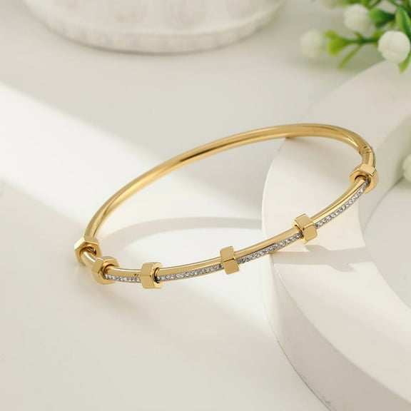 Stainless Steel Nail Mud Diamond Bracelet For Women