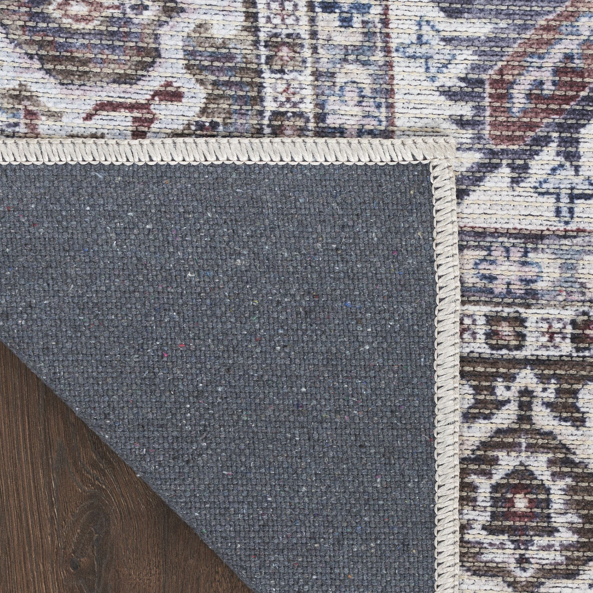 Nourison New Concept Washables 5'3" x 7'3" Olive Ivory Vintage Indoor Non-Slip Flatweave Rug