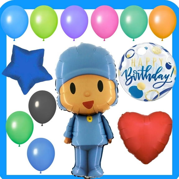 Pocoyo Birthday Balloon Bouquet - 14-Piece Set!