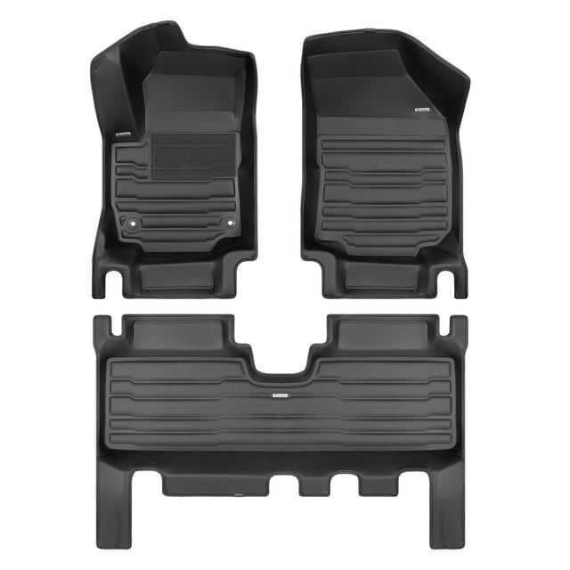 TuxMat - For Chevrolet Equinox 2018-2024 Models - Custom Car Mats - Maximum Coverage, All Weather, Laser Measured - This Full Set Includes 1st and 2nd Rows