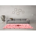 thumbnail image 3 of Ahgly Company Indoor Square Abstract Red Modern Area Rugs, 4' Square, 3 of 4
