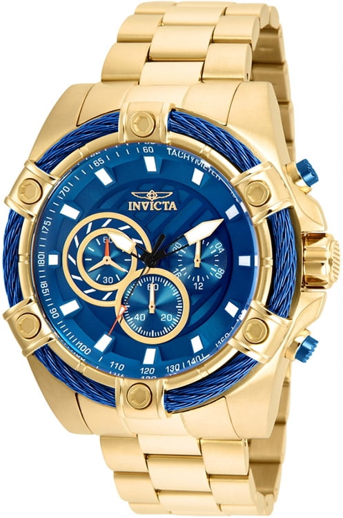 invicta gold blue watch