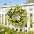 thumbnail image 4 of YOHAVEN Large 50 Inch Spring Front Door Wreath Artificial Green Leaves And Flowers, Indoor Outdoor Patio Wall Decor, Easy Clean Plastic, Seasonal Entryway Statement For Home, Party, Gift, 4 of 7