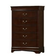 thumbnail image 2 of Ryla Tall Dresser Chest, 5 Drawers, Metal Handles, Cherry Brown Solid Wood, 2 of 5