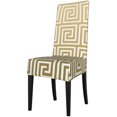 thumbnail image 1 of Dining Chair Covers,Elegant Gold and White Greek Key Pattern Soft Stretch Removable Washable Dining Chair Protector Seat Slipcover for Home, Party, Dining Room, 1 of 8