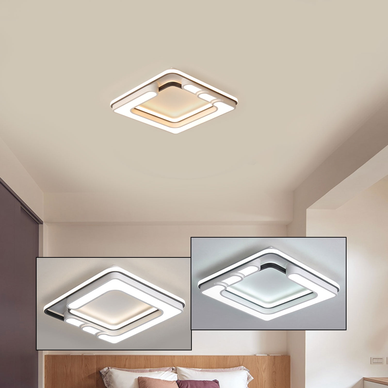 White Square Ceiling Light,&nbsp; Design, Wall Switch & Remote Control, Long-Lasting Durability for Modern Indoor Spaces