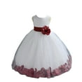 thumbnail image 2 of Ekidsbridal Wedding Pageant Rose Petals White Tulle Flower Girl Dress Toddler Special Occasion 302T 6, 2 of 3