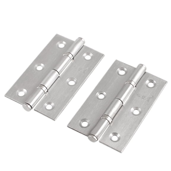 Uxcell 2 Pcs Home Furniture Hardware Door Hinge Satin Nickel 2.5" Length Silver Tone