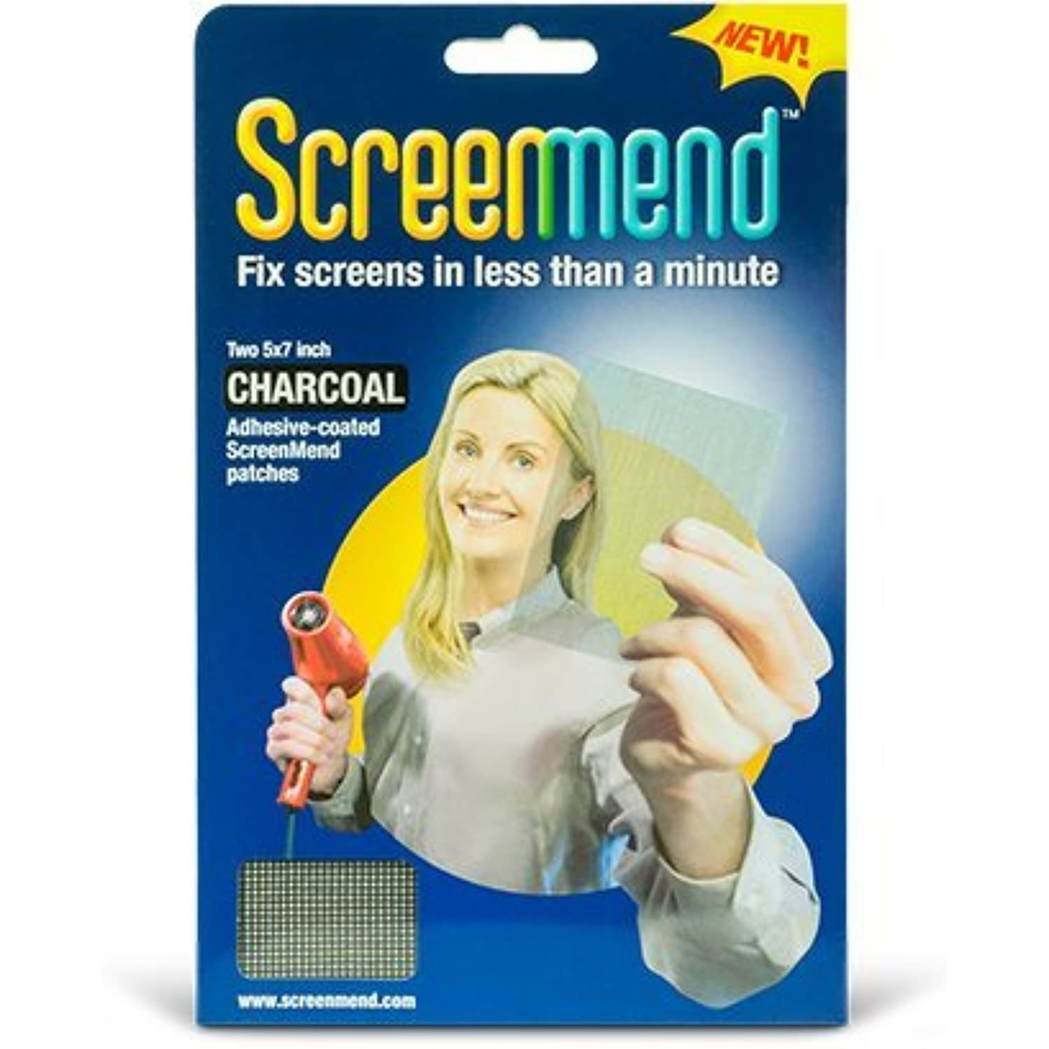 screenmend 8.57e+11 window screen repair kit, 5" x 7", charcoal