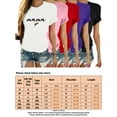 thumbnail image 2 of Frontwalk Women Tops Graphic Print T-Shirt Short Sleeve Mama Letter Printed Ladies Casual Tee Summer Tunic Blouse Purple S, 2 of 2