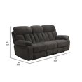 thumbnail image 5 of Benjara Charl 87 Inch Power Recliner Sofa, USB, Drop Tray, Dark Gray Polyester, 5 of 6