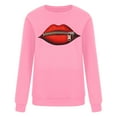 thumbnail image 5 of Aloohaidyvio Hoodies,Ladies Fashion Zip Lip Graphic Print Sleeve Crew Neck Sweatshirt, 5 of 6