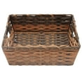 thumbnail image 6 of Home Basics Large Faux Rattan Basket with Cut-out Handles, Coffee, 6 of 6