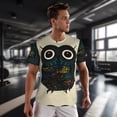 thumbnail image 3 of Wukai Owl with Mandala Print Men's Short-Sleeved Mesh T-Shirt,Quick-Dry Short Sleeve Workout T-Shirt-Medium, 3 of 8