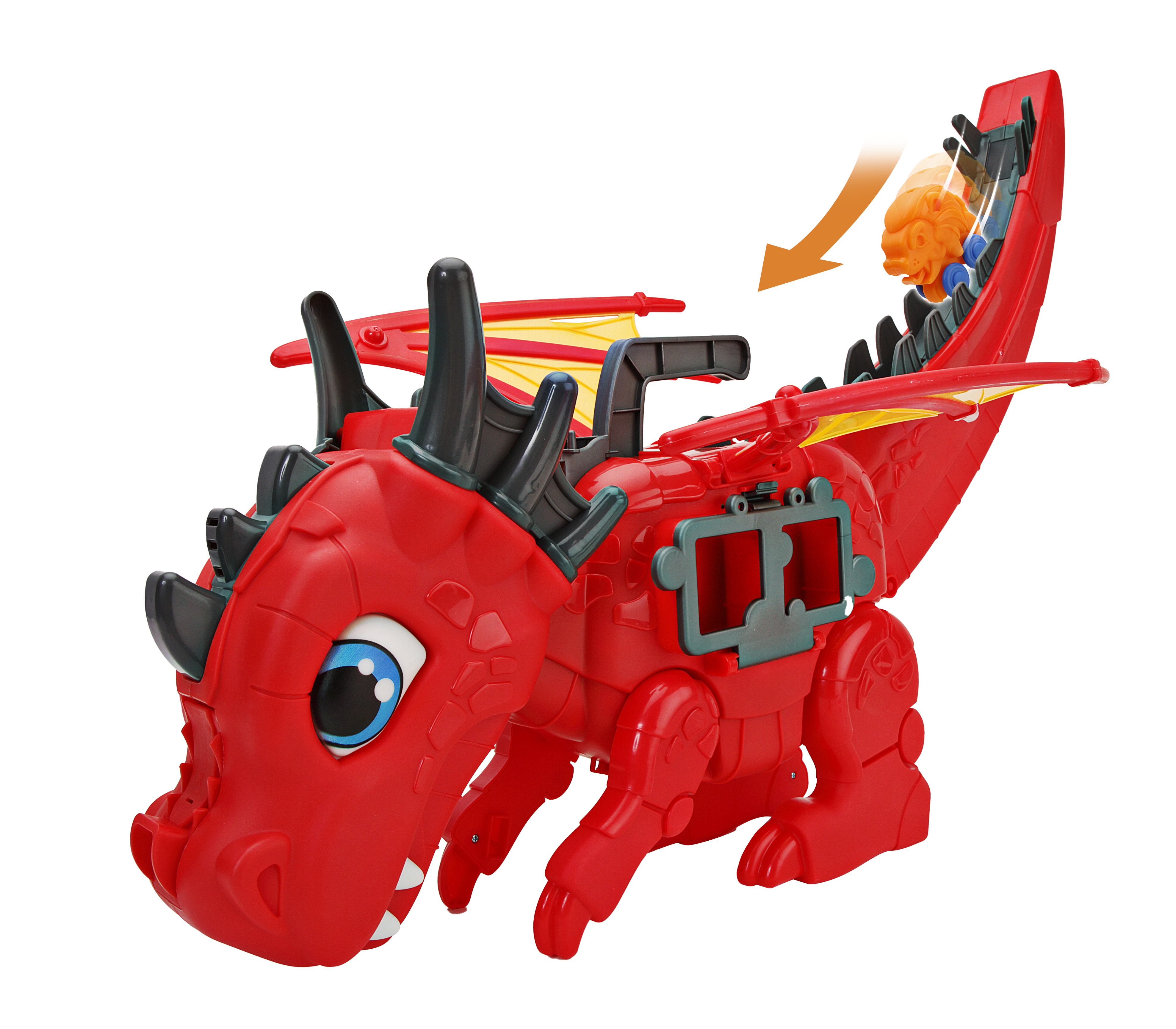Kid Connection Dragon Car Carrier Playset with Light and Sound, 21 Pieces, Toddler Toys