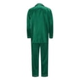 thumbnail image 3 of Family Matching Pajamas Set Silk Satin Button Down Sleepwear Long Sleeve Nightwear 2 Pcs Set Men M, 3 of 5