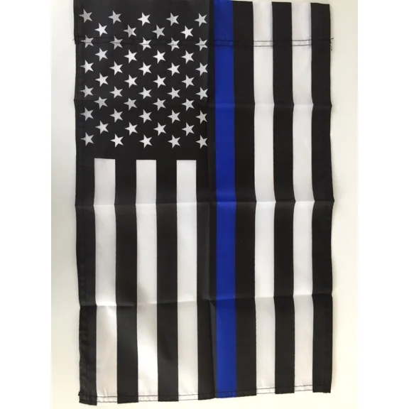 PURELY- 12" X 18" Thin Blue Line American Garden Flag - Police - Small Yard Banner