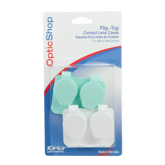 OpticShop Flip-Top Contact Lens Case, 2 Ct