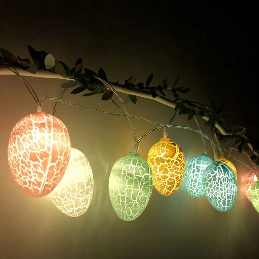 LED Digital Light Series 20 Piece Cracked Egg String Lights NEW