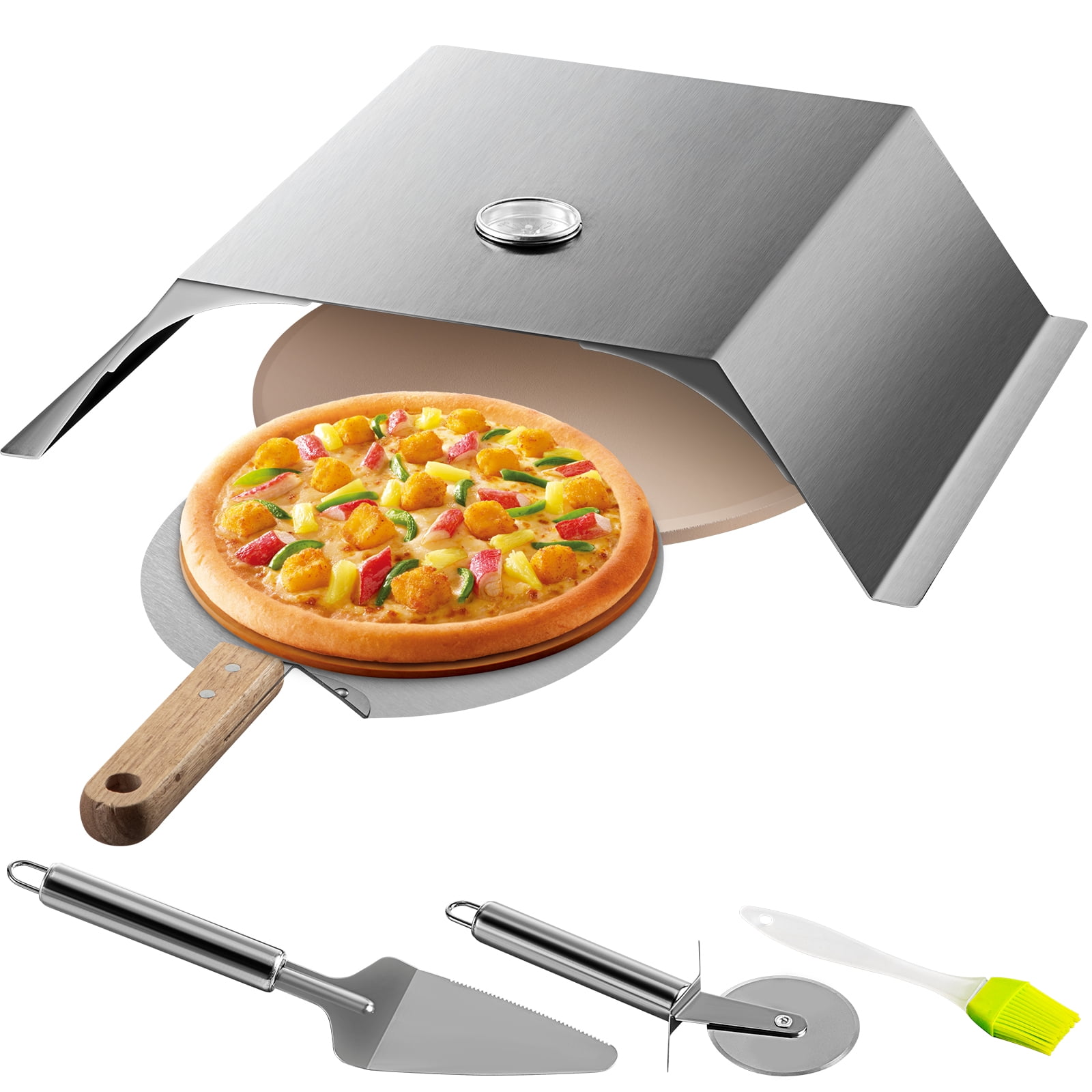 Pizza Tray  Pizza Server Wood Pizza Cutting Board  Pizza Cutter Set 33 cm Stone 