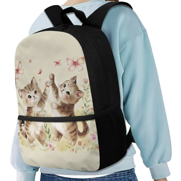 FOR U DESIGNS Butteflly Cat Backpack for Girls 6 8 Cute Bookbag for Kids Middle School Book Bags 6th Grade Girls Elementary Backpacks Primary School Bag Walmart