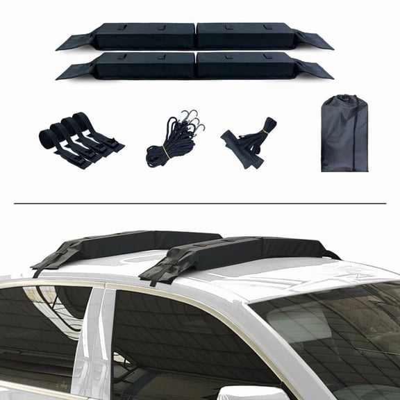 Soft Roof Rack Pads for Surfboard, SUP, Kayak,Canoe, Heavy Duty Universal Car Roof Rack System,Kayak Rack for Car,Compatible with SUVs,Sedans,2 Doors or 4 Doors Cars.（Regular size）