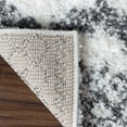 thumbnail image 4 of Geometric Bohemian Plush Shag Indoor Area Rug, Black/Cream, 4' x 6', 4 of 9